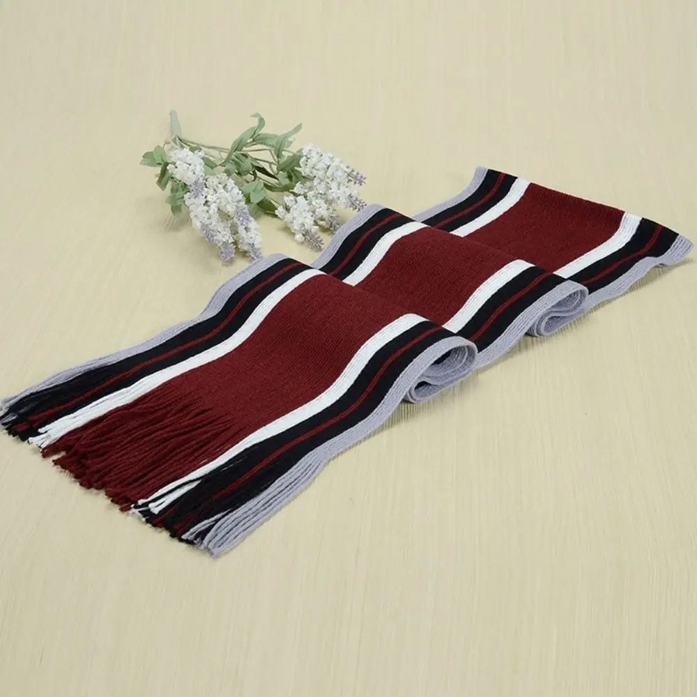 Casual Cashmere Men Striped Scarf Thick Tassel Stole Winter Long Shawl Soft Neck Warm Neck Wrap new Scarf &Wrap