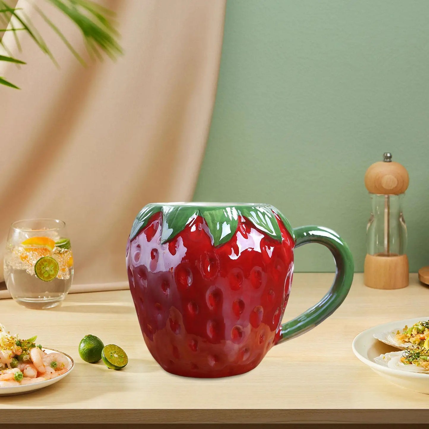 Cute Ceramic Coffee Mug Tableware Juice Dinnerware Milk Cups Porcelain Morning Cup for Kitchen Household Office Holidays