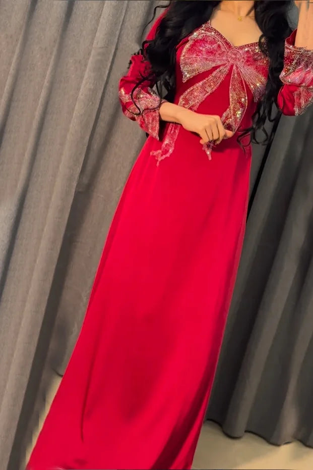 Muslim Long Dress for Women Party Abaya Vestidos Diamonds Ramadan Morocco Dubai 2025 Abayas Kaftan Islam Arab Robe Jalabiya