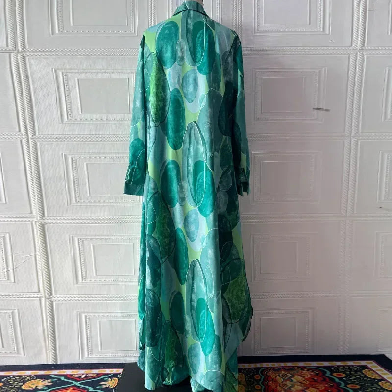 Eid Muslim Suits Women Print Blouses Wide Leg Pants Set Two Piece Musulman Ensemble Dubai Arabic Morocco Islam Casual Ramadan