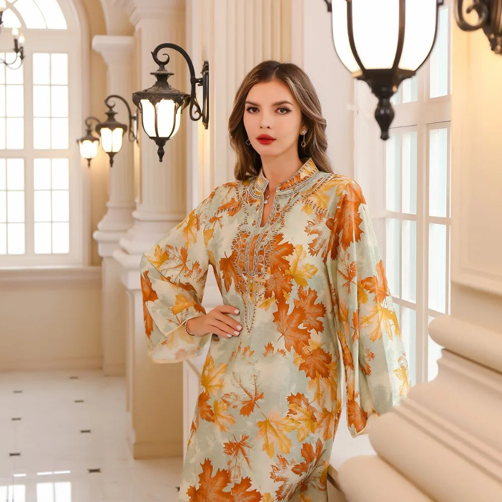 Abaya Dress - Summer Dubai Style Muslim Maxi Robe Long Dress Suitable for Casual and Outdoor Occasions