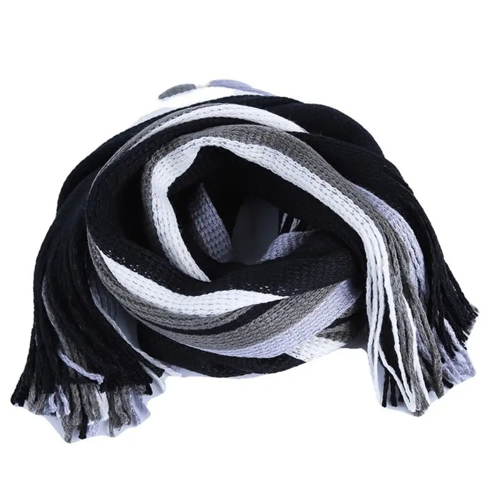 Casual Cashmere Men Striped Scarf Thick Tassel Stole Winter Long Shawl Soft Neck Warm Neck Wrap new Scarf &Wrap