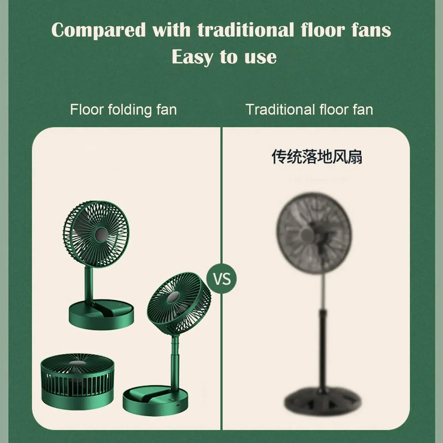 Mini Desktop Foldable Fan Portable Household USB Rechargeable Retractable Mute Fan Electric Adjustable LowNoise Long Standby Fan