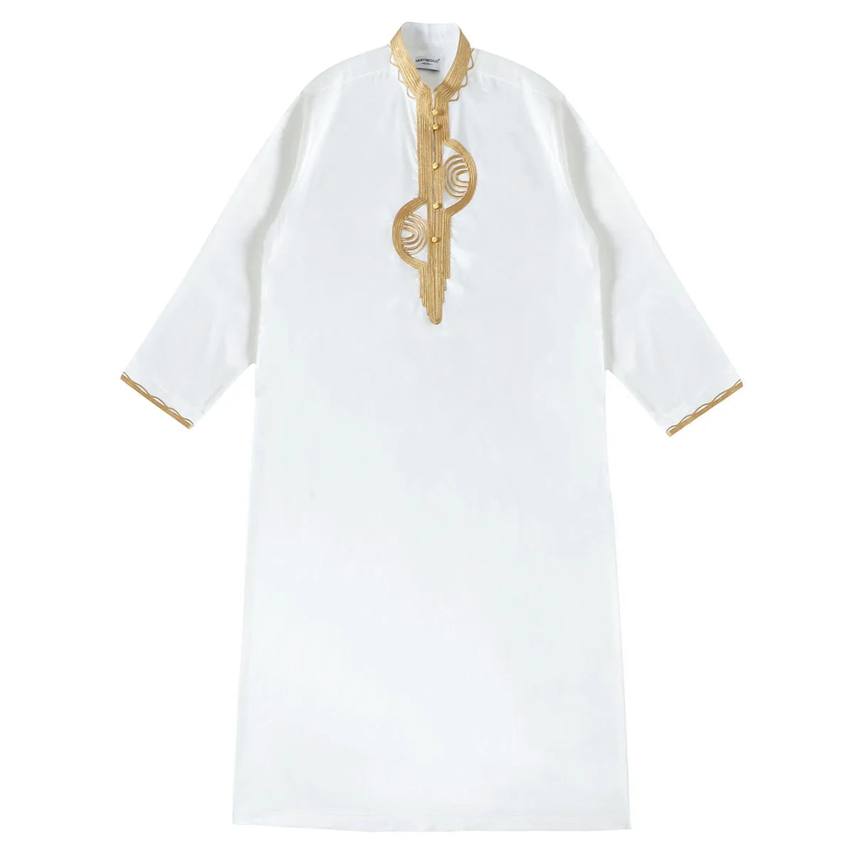 1pcs/lot man fashion embroidery muslim long robe man stand collar long sleeve jubba thobe