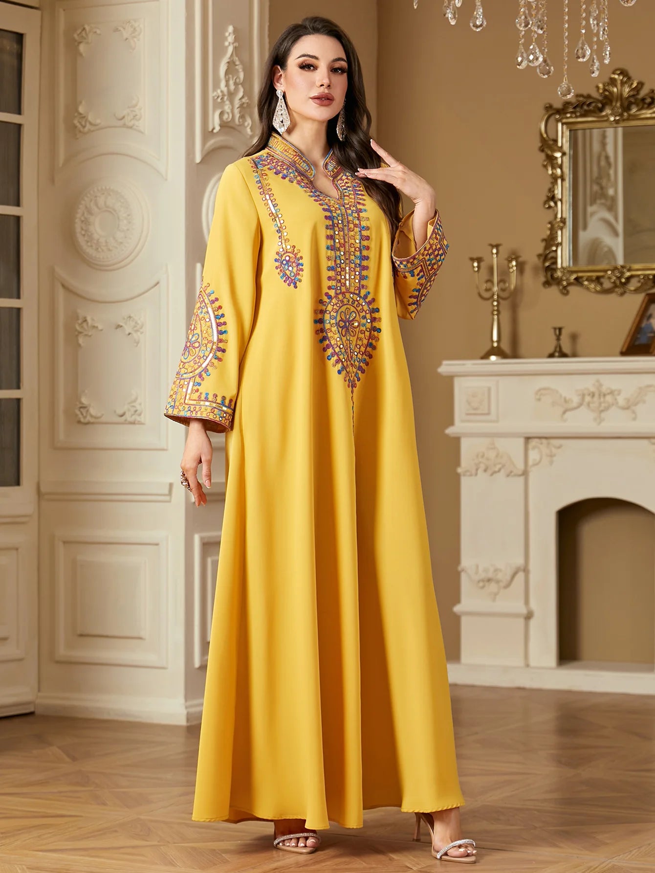 Eid Muslim Embroidery Dress for Women Abaya Party Long Dresses  Caftan Robe Jalabiya Ramadan Morocco Dubai 2025 Vestidos Largos