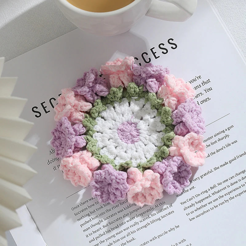 Lily of the Valley Crochet Coaster Flower Placemat Bouquet Cup Pad Coffee Mug Mat - Unique Mother's Day Gift