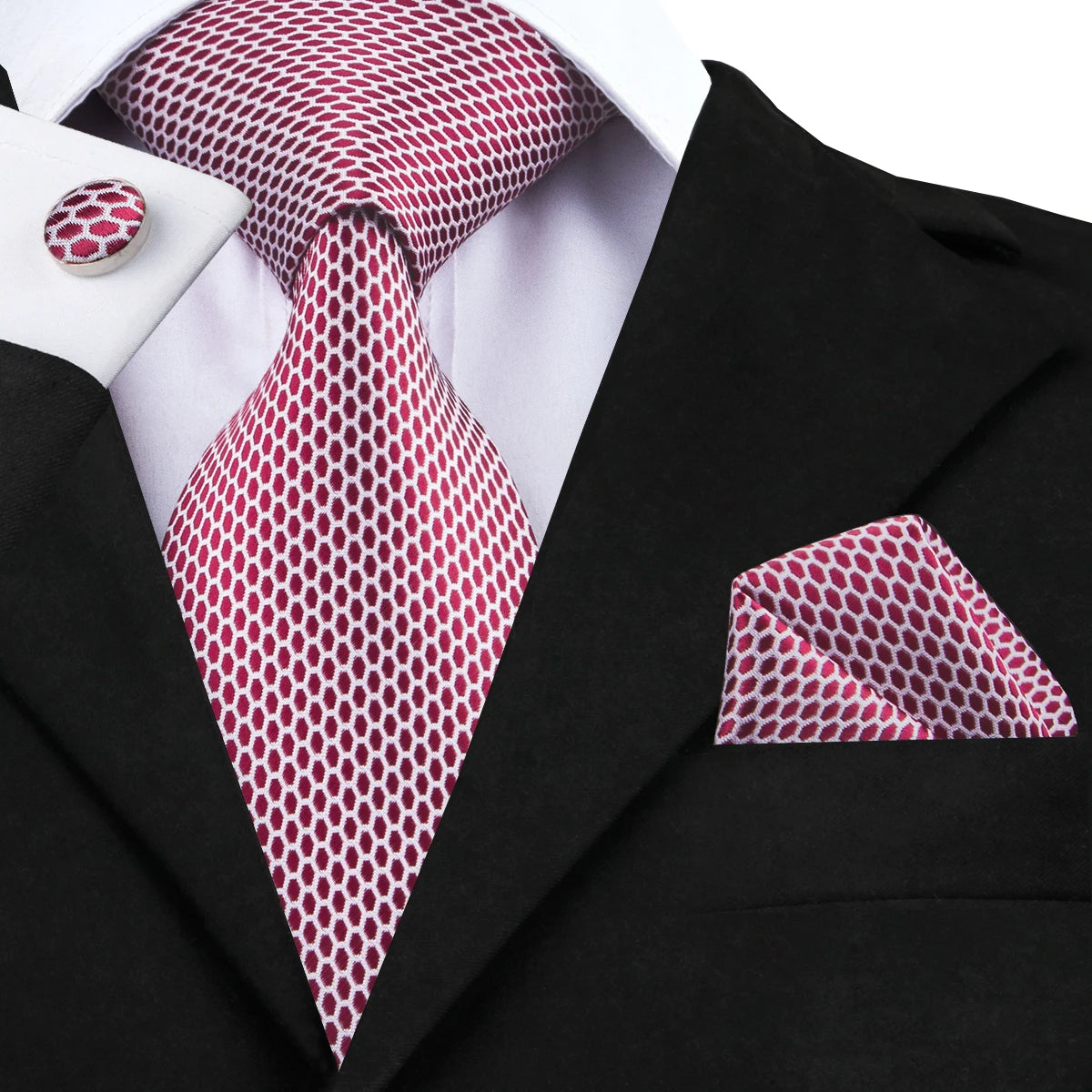 Hi-Tie New Clasic Grey Tie for Men Silk Fabric Jacquard Woven Tie Hanky Cufflinks Set for Men Designer Fashion Silk Ties SN-1466