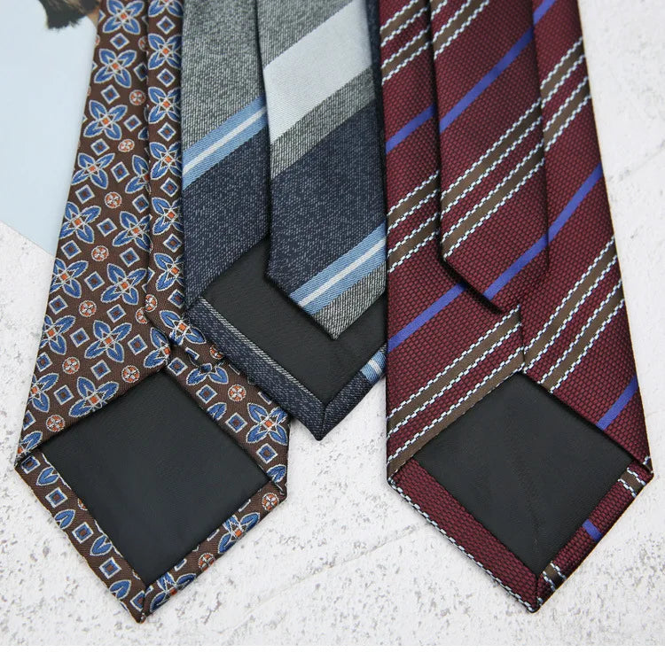 British Italian Style 8CM Formal Ties For Men Business Striped Floral White Brown Neckties Luxury Silk Neck Ties Wedding Cravat
