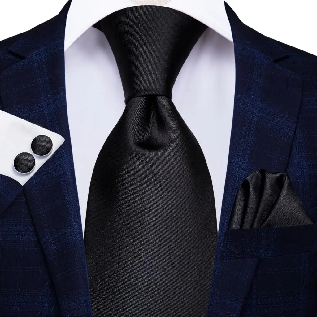 Hi-Tie Solid Purple Navy 100% Silk Men's Tie Neck Red Ties Ties for Men Formal Business Luxury Wedding Neckties Gravatas