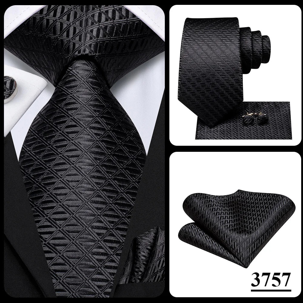 Hi-Tie Teal Green Floral Mens Fashion Necktie Handkerchief Cufflinks for Tuxedo Accessory Classic Silk Luxury Tie for Man Gift