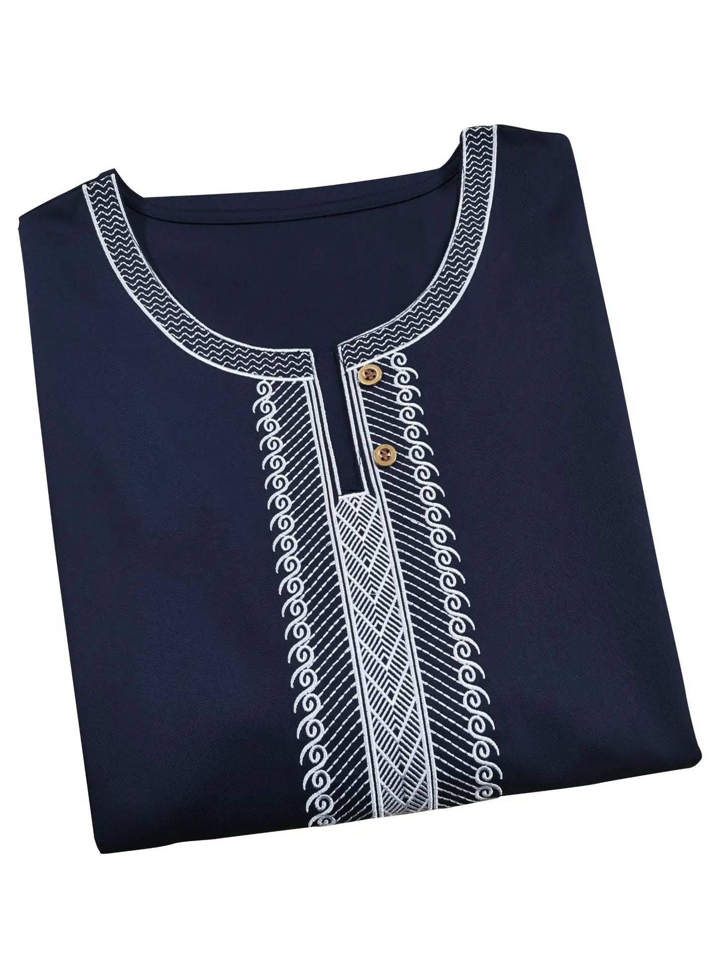 2026 New Men's Muslim Thobe Mid Long Sleeve Arab Ethnic Retro Vintage Loose Fit Islamic Robe Abaya Dubai Saudi Ramadan Eid