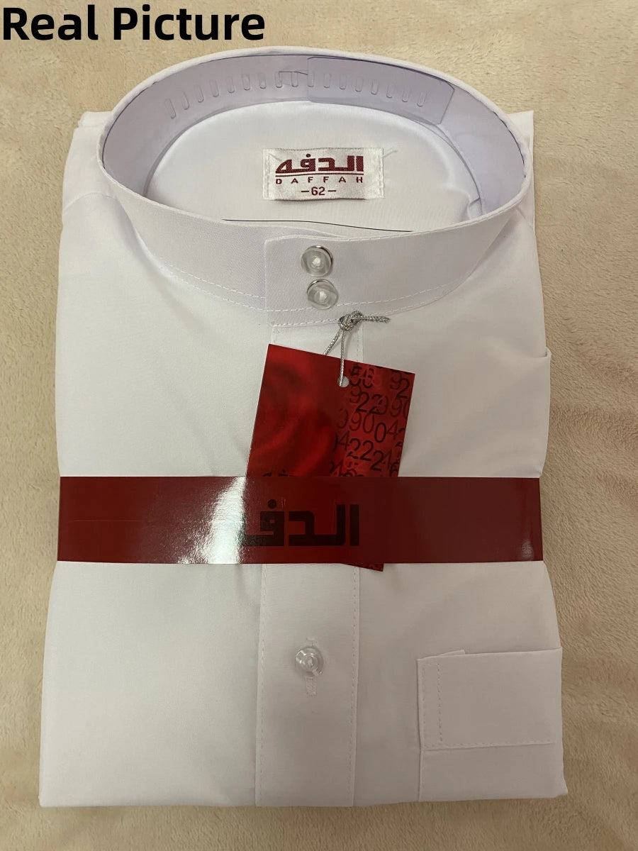 New 2026 Middle East Muslim Men Dress Long Sleeve Jubba Thobe Ramadan Eid Dishdasha Robe Muslim Islamic Kaftans Arab Clothing