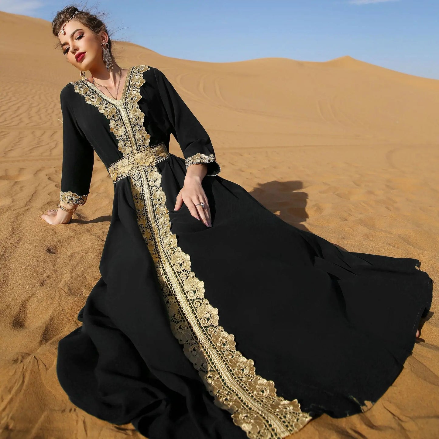 Eid Party Dress For Women Lace Dubai Arab Ramadan Abayas Caftan Kaftan Vestido Eid Muslim Woman Abaya Party Long Dresses 2026