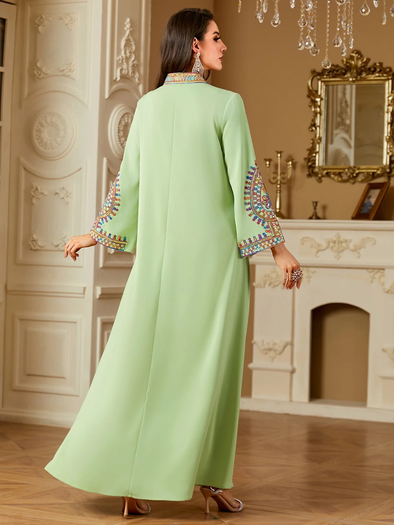 Eid Muslim Embroidery Dress for Women Abaya Party Long Dresses  Caftan Robe Jalabiya Ramadan Morocco Dubai 2025 Vestidos Largos