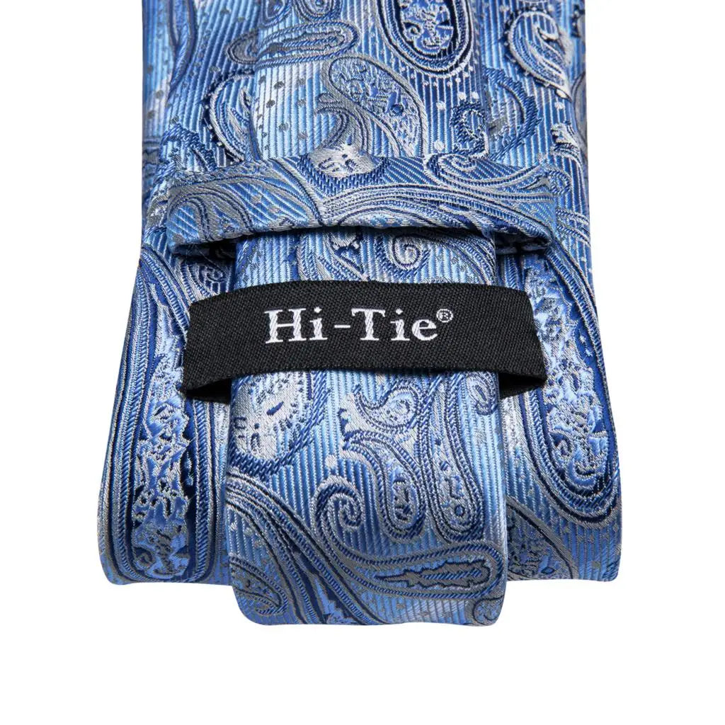 Hi-Tie 63inches Silk Mens Tie Set Extra Long Ties for Men Handkerchief Woven Classic Silk Men's 160cm Necktie Pocket Square Set