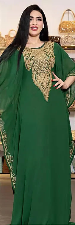 Ramadan Muslim Kaftan Abaya Dress Women Dubai Elegant Gowns Outfits African Chiffon Maxi Dress Boubou Robe Djellaba Femme