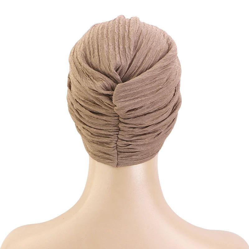 New Muslim Women Solid Color breathable headscarf hat Indian hat ethnic headscarf Hijab Hat Turban