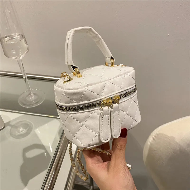 Trendy  Buet Handbag Women's Crossbody Bag Luxury Feel Small  Design Handbag Soft PU Leather Zipper Closure Casual