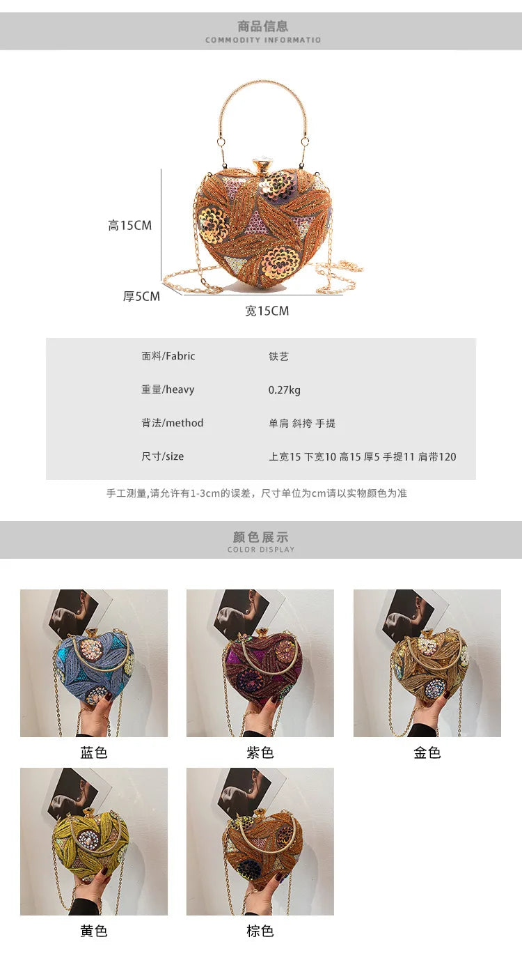 Women's Handbag2025New European and American fashion sequin shoulder baginsInternet Celebrity Retro Handheld Evening Bag