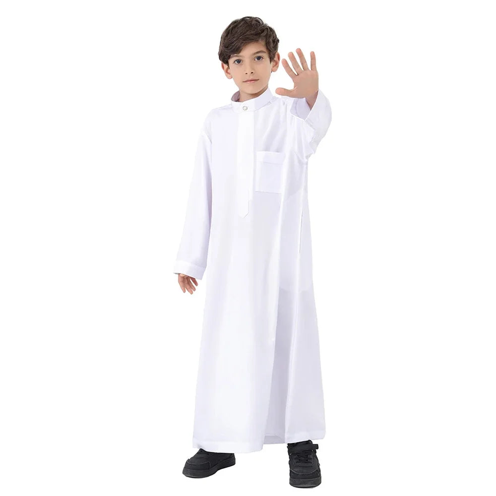 Muslim Kids Boys Jubba Thobe Robe Turkey Arabic Islam Dubai Abayas For Prayer Clothes Djellaba Robe Musulmane Hombre