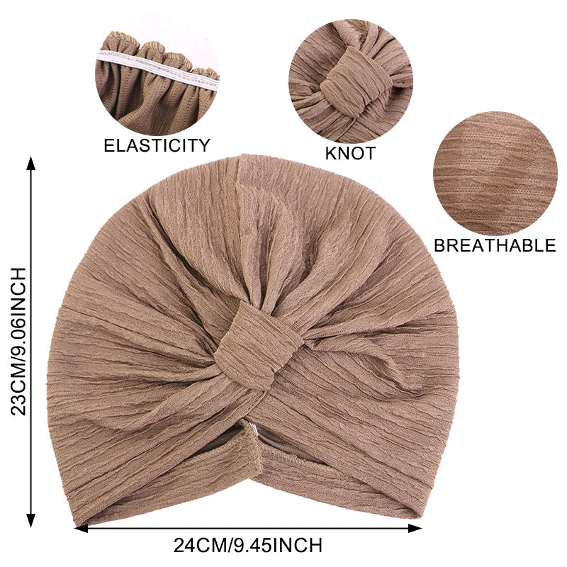 New Muslim Women Solid Color breathable headscarf hat Indian hat ethnic headscarf Hijab Hat Turban