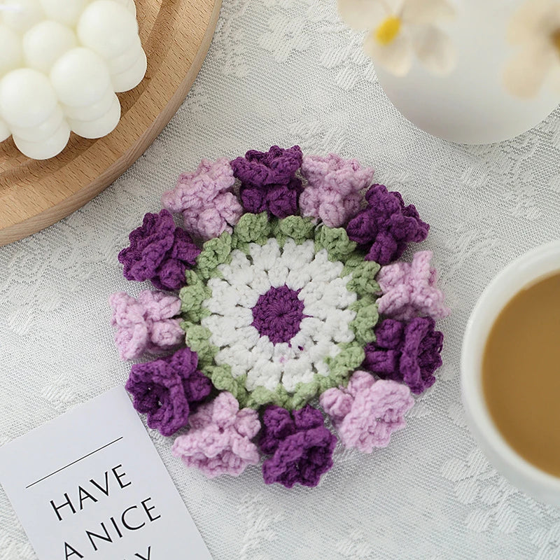 Lily of the Valley Crochet Coaster Flower Placemat Bouquet Cup Pad Coffee Mug Mat - Unique Mother's Day Gift