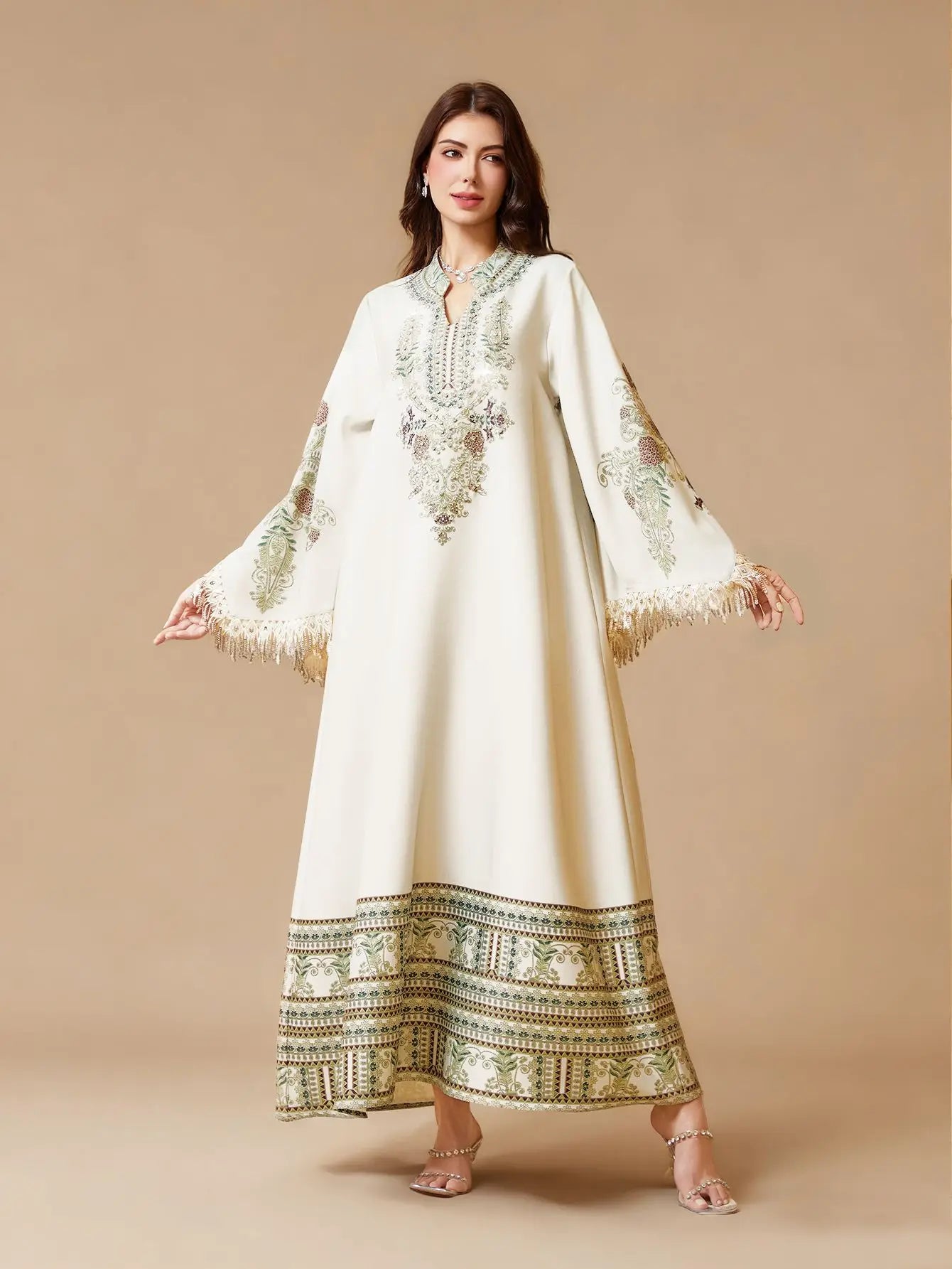 Eid Dress Abaya Women Muslim Kaftan Party Dresses Jalabiya Tassel Vestidos Ramadan Morocco Dubai Abayas Islam Arab Long Robe