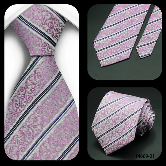 Tie Gravatas Fashion Wholesale Woven Striped Necktie Wedding Accessories Blue Man Fit Group Party Office Neck Ties