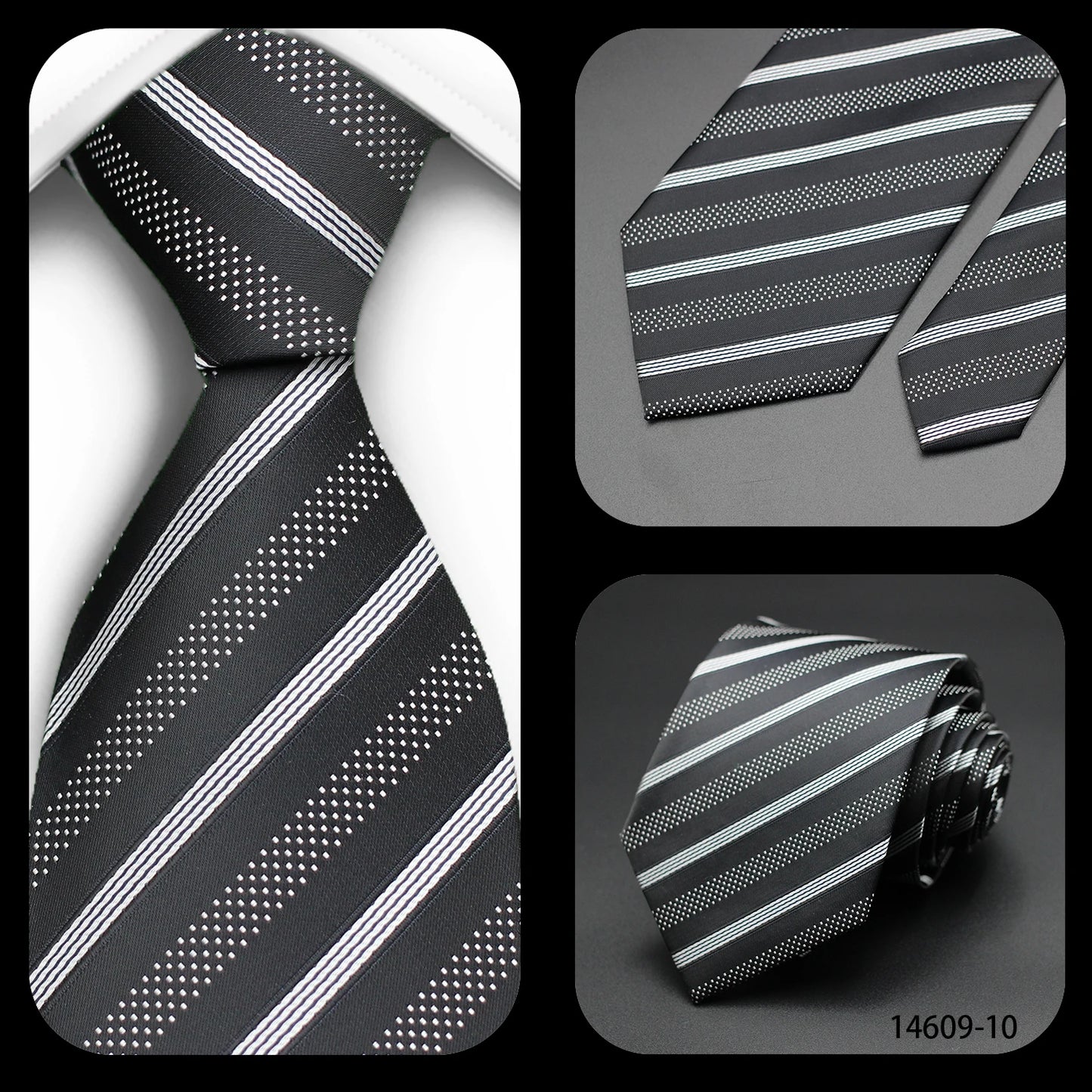 Tie Gravatas Fashion Wholesale Woven Striped Necktie Wedding Accessories Blue Man Fit Group Party Office Neck Ties