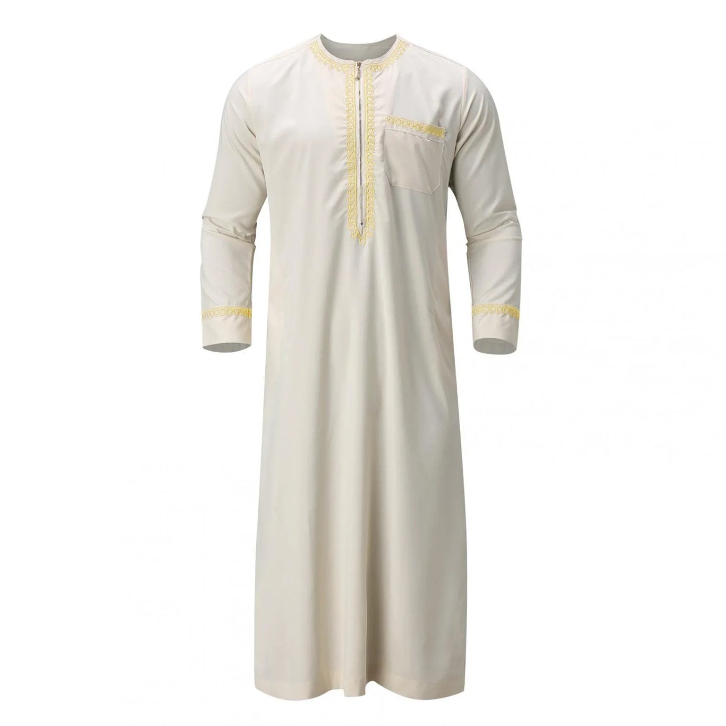 2026 New Muslim Middle Eastern Arab Robe Men's Round Neck Garment
