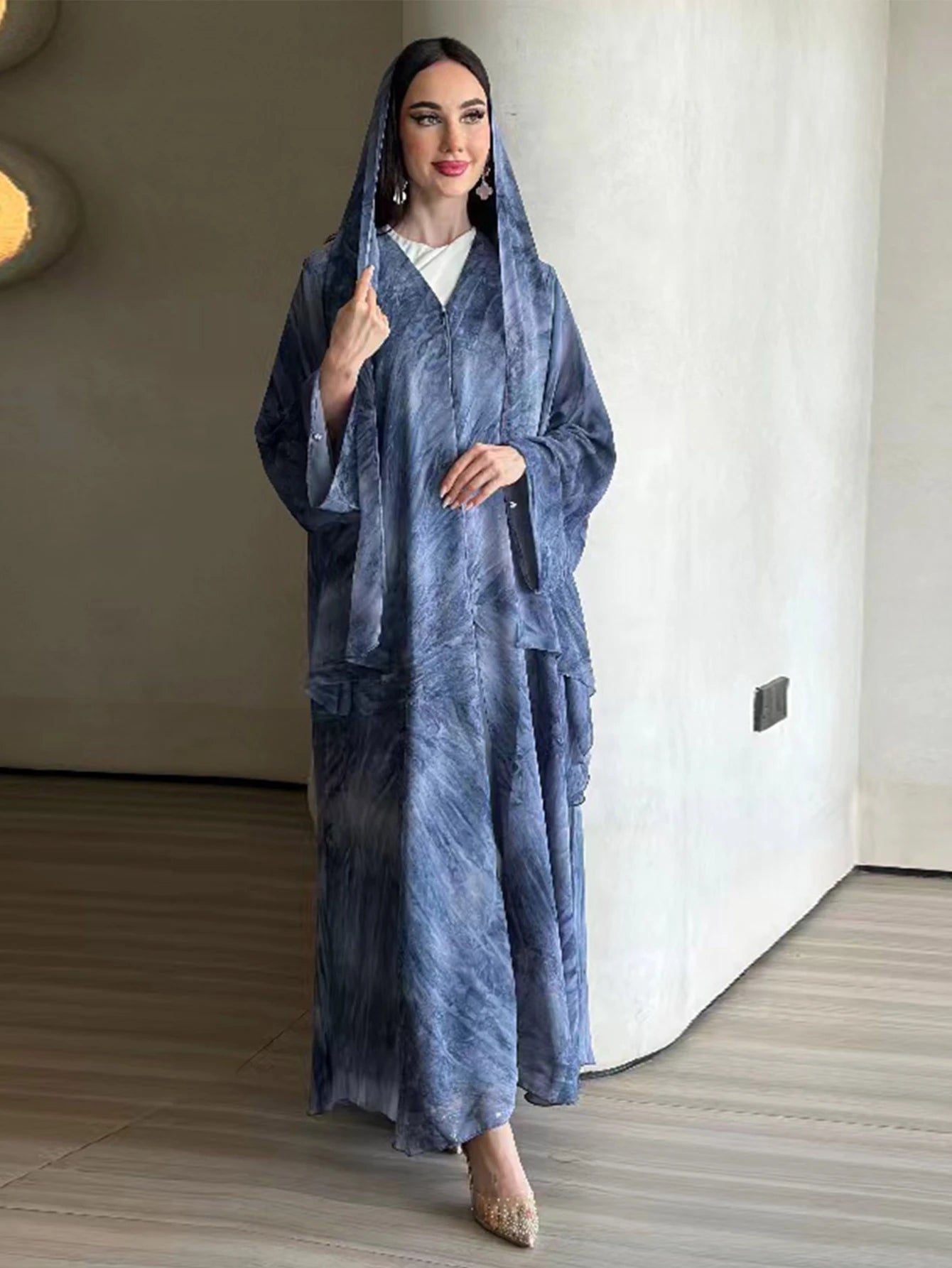 Eid Abaya for Women Print Cardigan Scarf Set Muslim Dresses Ramadan Morocco Dubai Jalabiya Kaftan Vestidos Arab Long Robe 2025