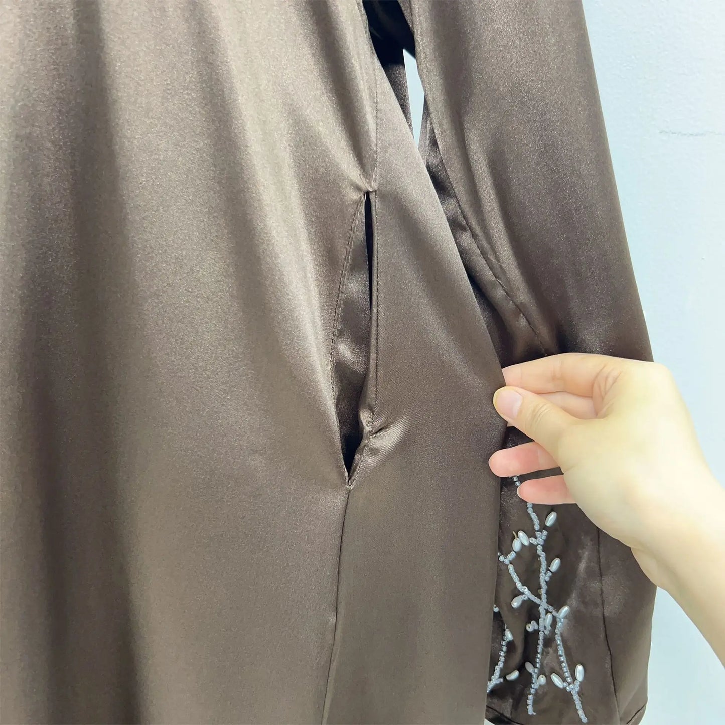 Kimono Abaya Dubai Party Kaftan Solid Beaded Muslim Fashion Hijab Dress Summer Open Abayas for Women Turkey Islam Modest Outfit