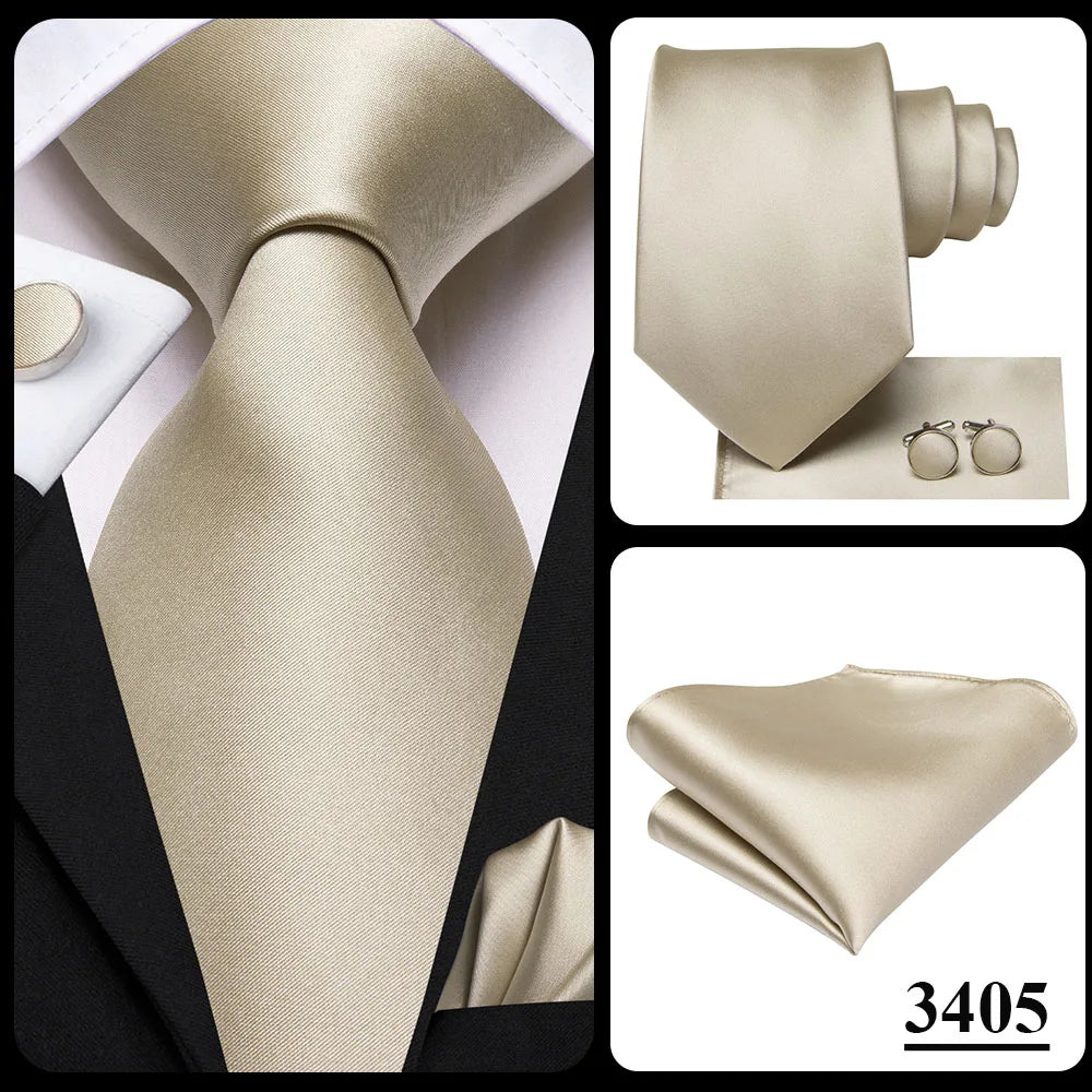 Hi-Tie Champagne Floral Paisley Silk Elegant Tie For Men Groom Wedding Men Necktie Pocket Square Cufflink Accessory Wholesale