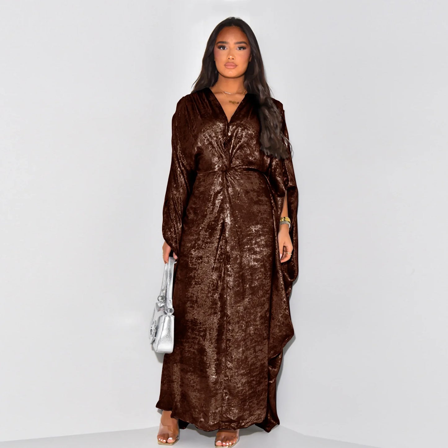 Modest Muslim Batwing Sleeve Gradient Color Tassel Kaftan Eid Al Adha Party Evening Dresses Moroccan Turkey Dubai Abaya Islam