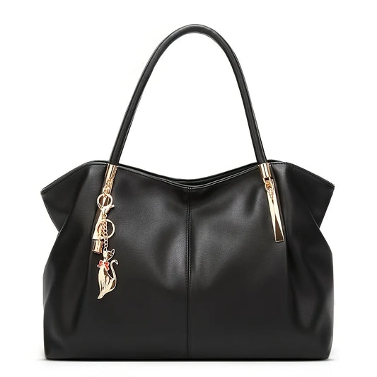 Elegant Women's Large Capacity Handbag，Shoulder Bag - With detachable shoulder straps，Chic champagne color handbag，Work Bag