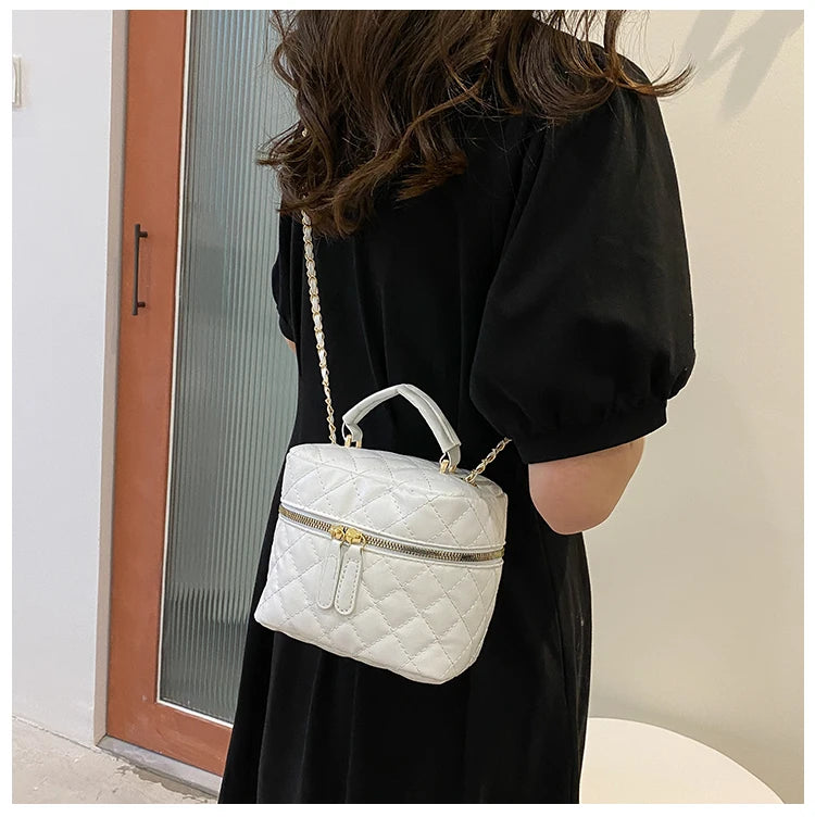 Trendy  Buet Handbag Women's Crossbody Bag Luxury Feel Small  Design Handbag Soft PU Leather Zipper Closure Casual