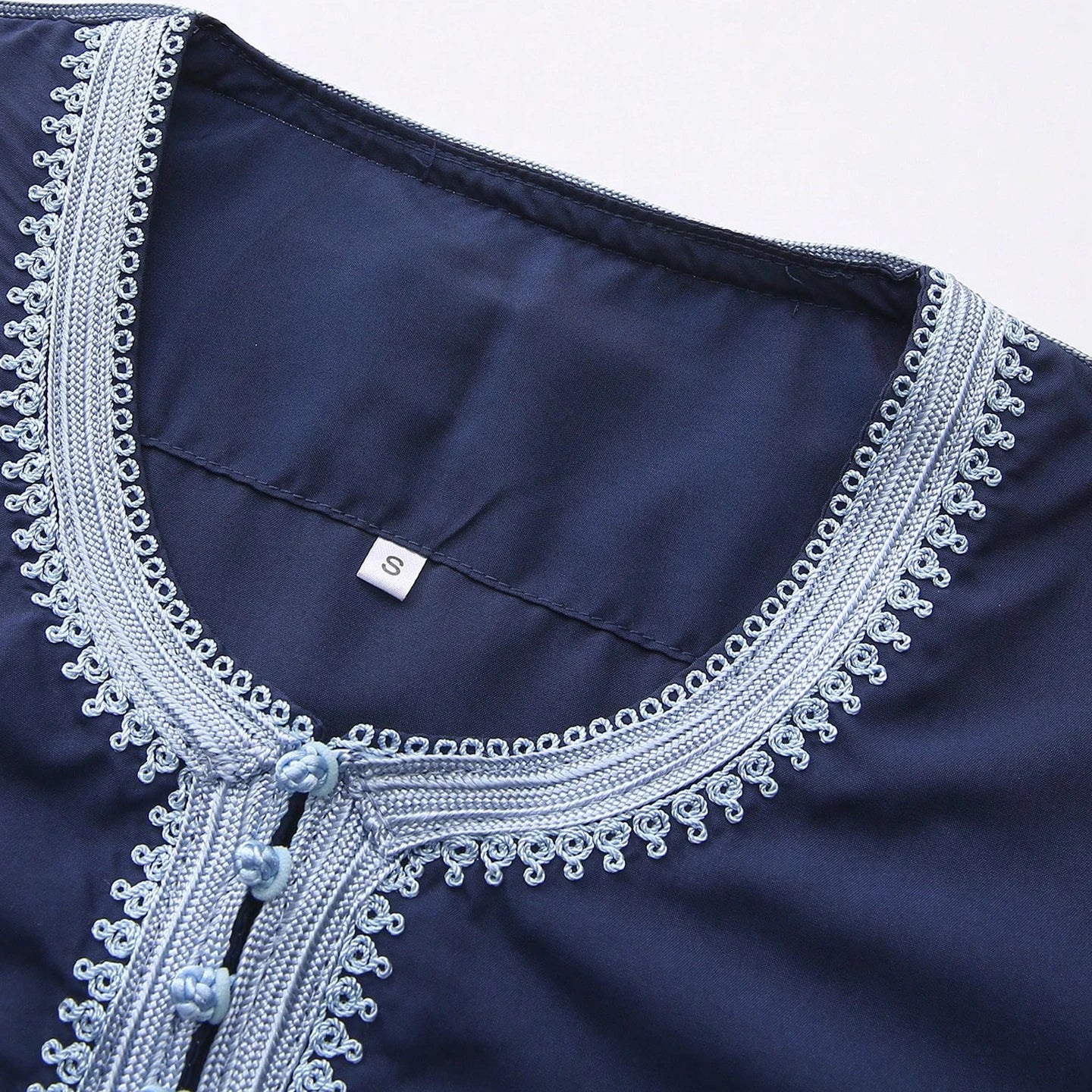 New Muslim Men's Thobe Embroidery Splicing Moroccan Luxury Elegant Robe Kandora Men's Burqa Islamic Loose Traditional Clothing