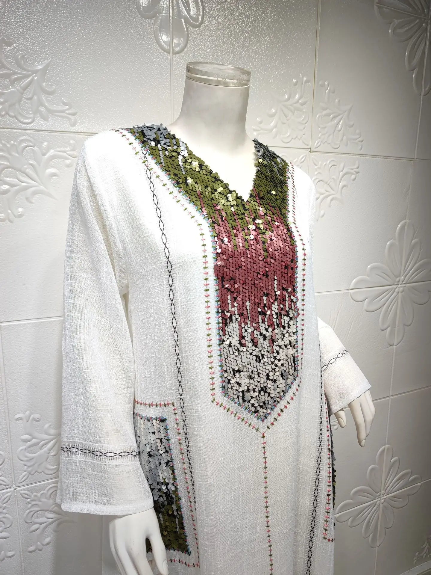 Eid Muslim Party Dress for Women Abaya Sequins Maxi Evening Long Dresses Jalabiya Morocco Dubai Abayas Kaftan Vestidos Long Robe