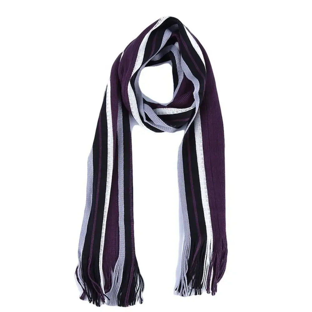 Casual Cashmere Men Striped Scarf Thick Tassel Stole Winter Long Shawl Soft Neck Warm Neck Wrap new Scarf &Wrap