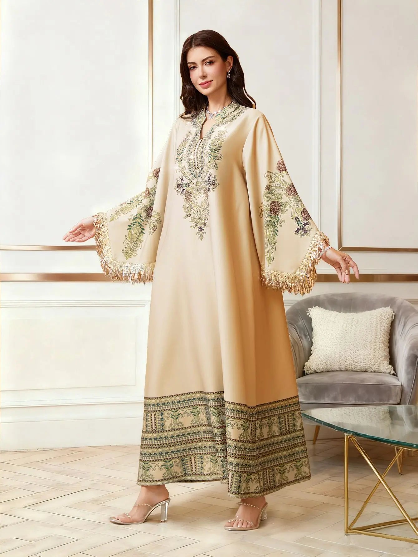 Eid Dress Abaya Women Muslim Kaftan Party Dresses Jalabiya Tassel Vestidos Ramadan Morocco Dubai Abayas Islam Arab Long Robe