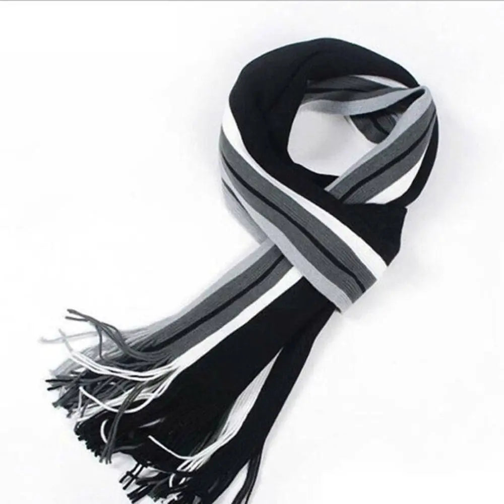 Casual Cashmere Men Striped Scarf Thick Tassel Stole Winter Long Shawl Soft Neck Warm Neck Wrap new Scarf &Wrap