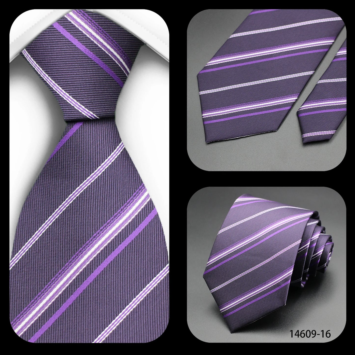 Tie Gravatas Fashion Wholesale Woven Striped Necktie Wedding Accessories Blue Man Fit Group Party Office Neck Ties