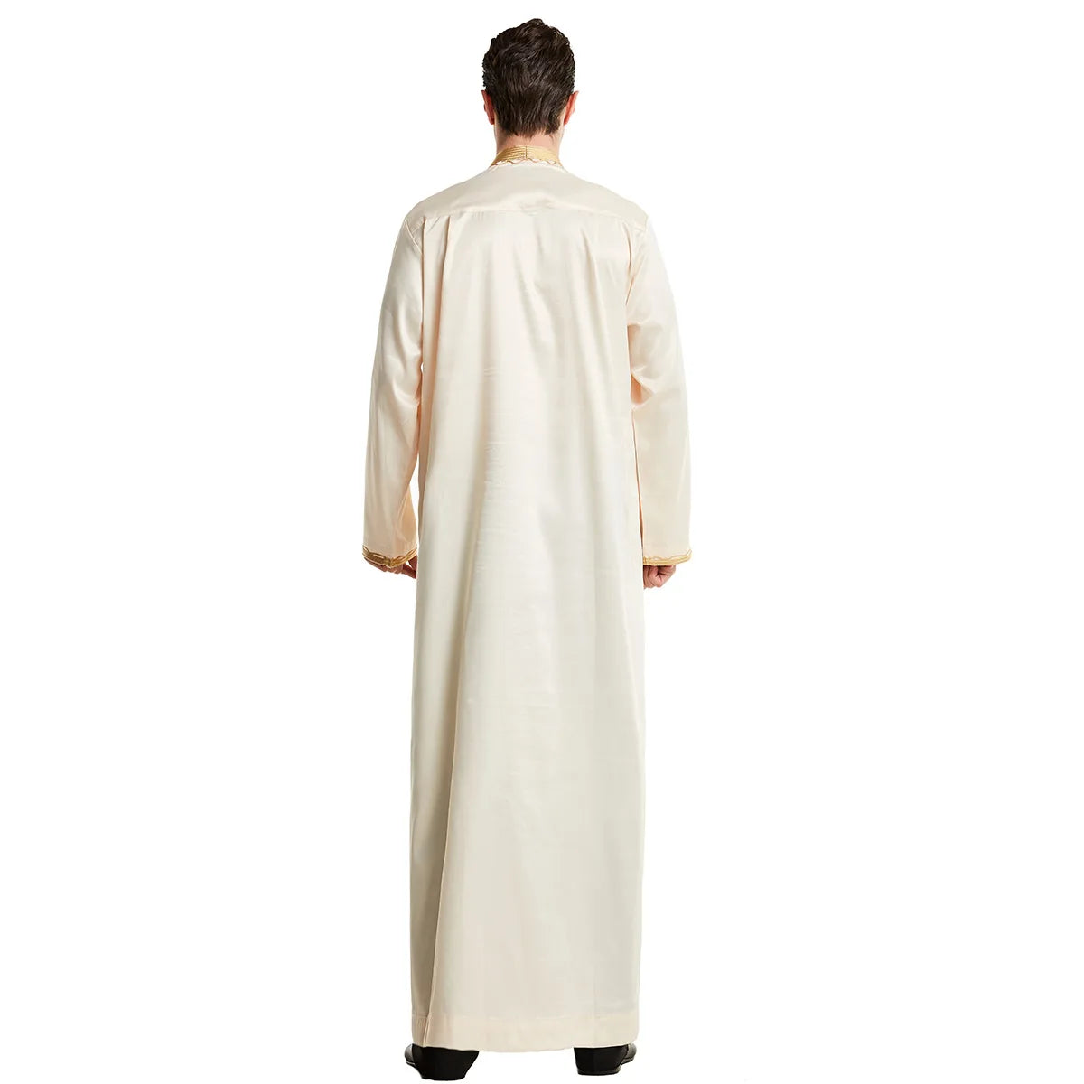 1pcs/lot man fashion embroidery muslim long robe man stand collar long sleeve jubba thobe