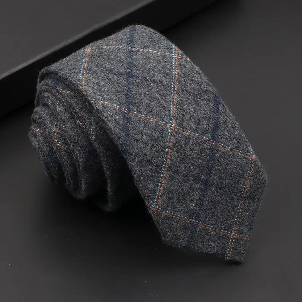 Classic Mens Solid Cotton Handmade 6cm Ties Striped Narrow Collar Slim Necktie Black Red Blue Formal Business Wedding Tie Gift