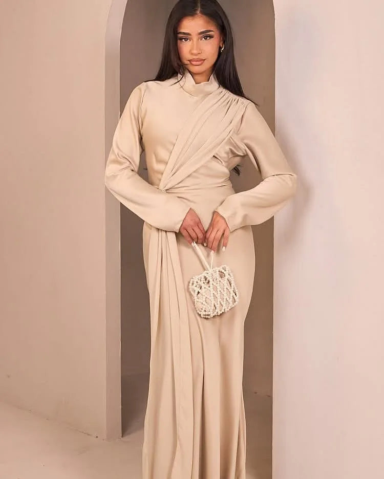 Muslim Long Dress Abaya Women Party Dresses Maxi Gown Jalabiya Folds Dubai Abayas Kaftan Islam 2025 Vestidos Ramadan Morocco