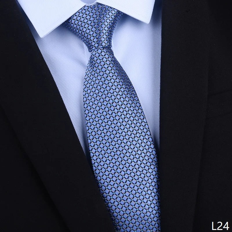 High Quality 100% Real Silk Tie For Men's Business Banquet Formal Shirt Accessories With Fashionable Striped Pattern 8CM Necktie