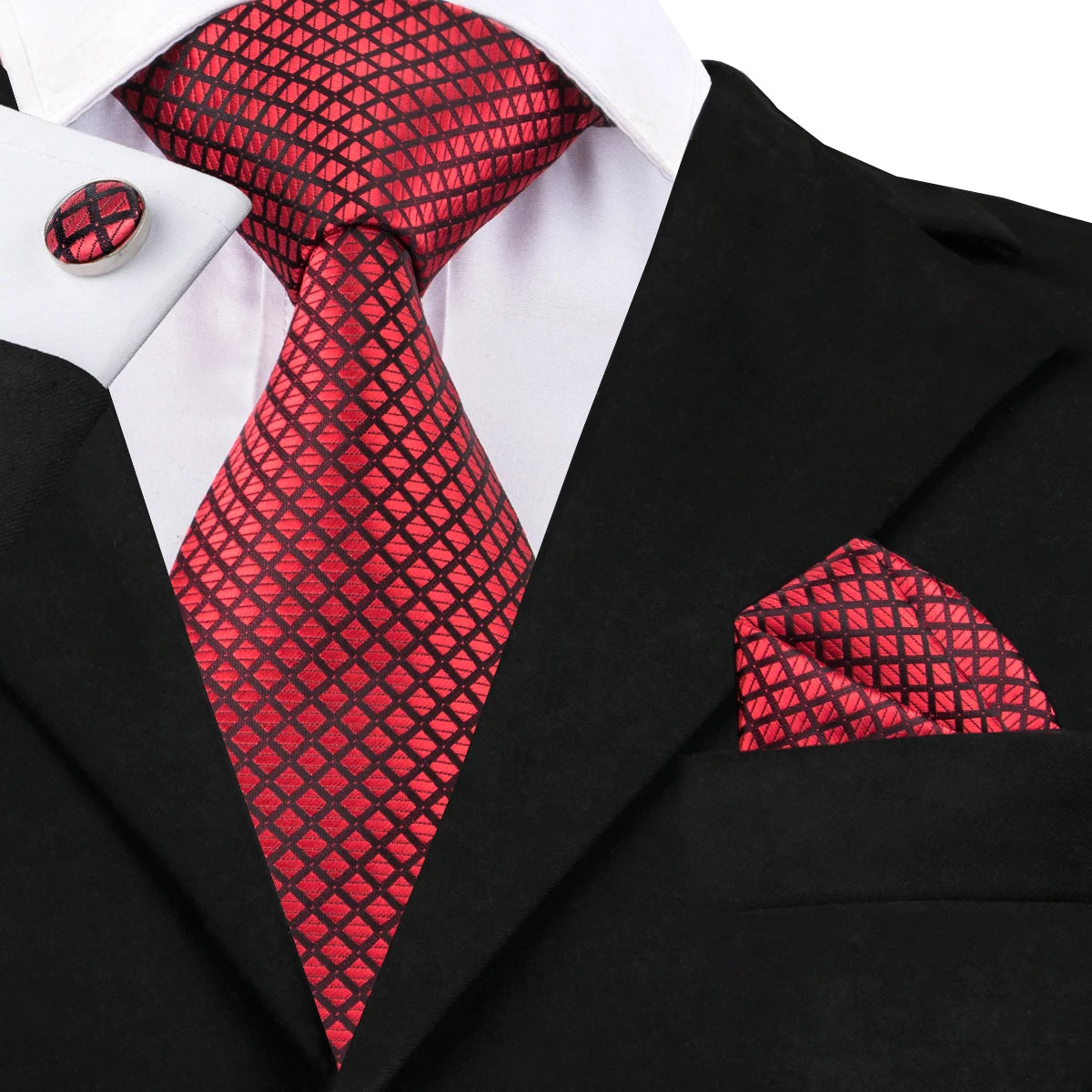 Hi-Tie New Clasic Grey Tie for Men Silk Fabric Jacquard Woven Tie Hanky Cufflinks Set for Men Designer Fashion Silk Ties SN-1466