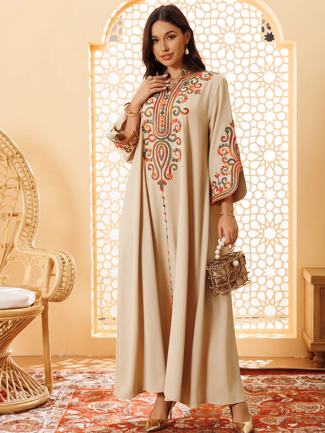 Abaya Dress For Women Embroidery Vestidos Largos Islam Arab Long Robe Jalabiya Ramadan Morocco Kaftan Dubai Abayas Dresses 2026