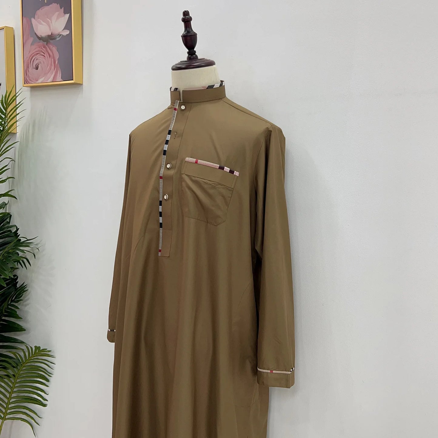 Eid Ramadan Jubba Thobe Muslim Dress for Men Long Robe Dubai Abaya Turkey Kaftan Islam Clothing Daffah Dishdasha Djellaba Prayer