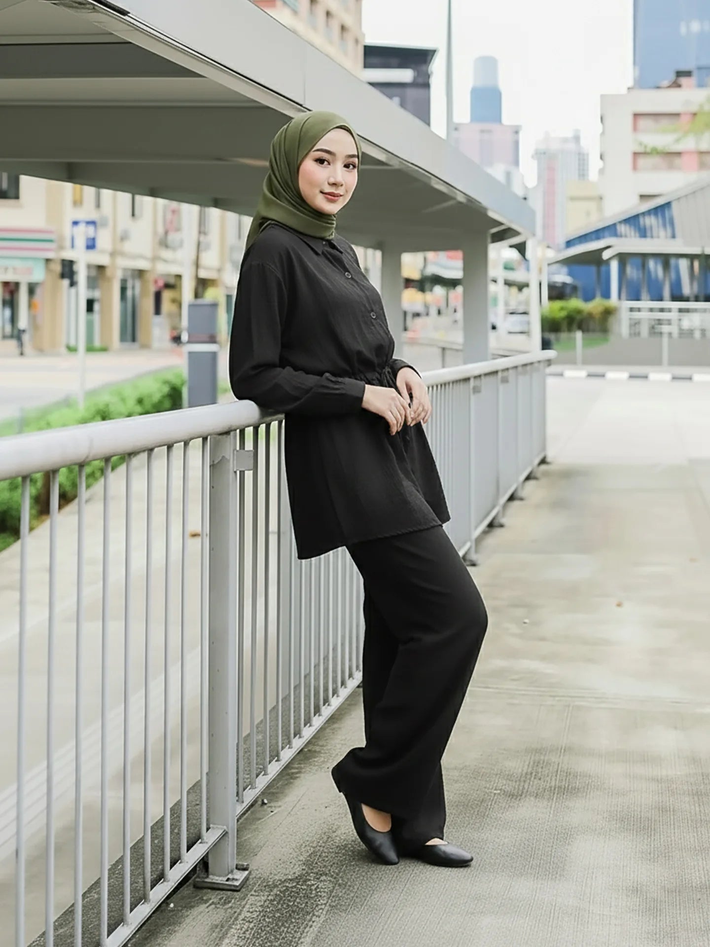 Turn Down Collar Rope Laced 2 Piece Set Women Clothing Wide Leg Pants Ramadan Prayer Dubai Islamic Clothes Turkish Abaya